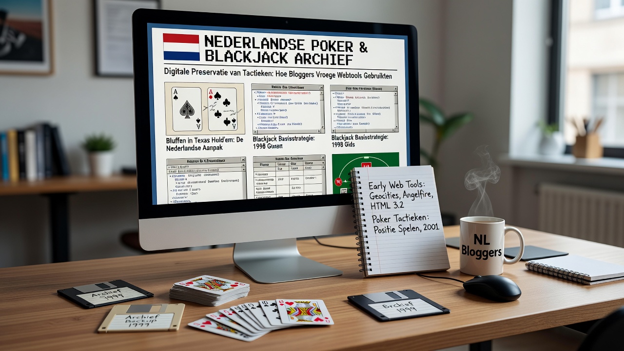 Nederlandse bloggers die in de vroege jaren 2000 webtools gebruiken om poker- en blackjackstrategieën te documenteren