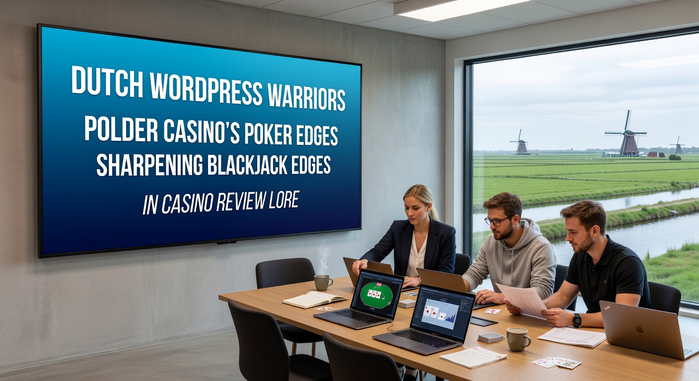 Nederlandse bloggers typen fel over poker- en blackjackstrategieën bij Polder Casino, met schermen vol grafieken en recensies
