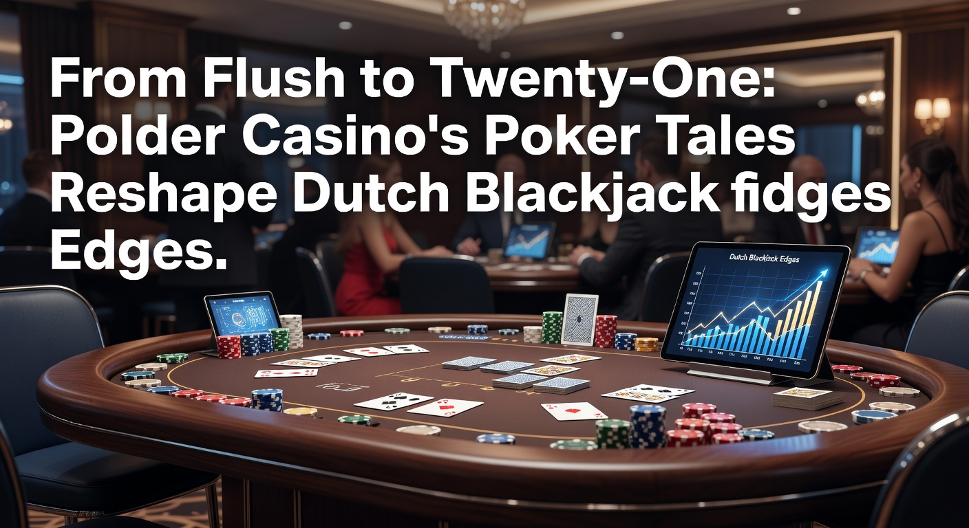 Afbeelding van een bruisende poker tafel bij Polder Casino, waar kaarten en fiches overgaan in blackjack actie