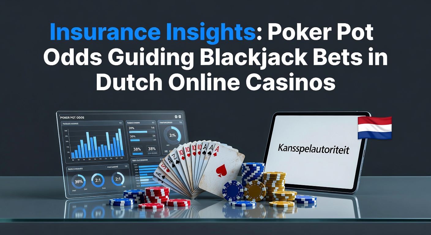 Grafiek die poker pot odds vergelijkt met blackjack insurance beslissingen, met Nederlandse casino-achtergrond