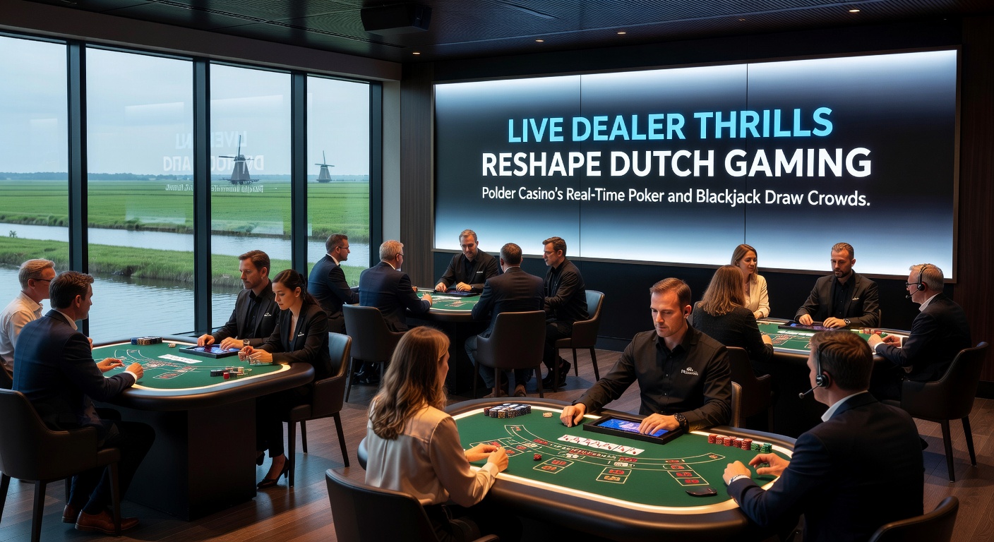 Close-up van een live dealer bij Polder Casino die blackjack deelt aan Nederlandse spelers, met chatvensters en fiches zichtbaar voor een immersieve ervaring