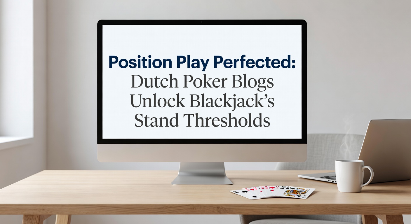Nederlandse pokerbloggers analyseren blackjack strategieën aan een virtuele tafel, met focus op positiebepalingen en stand-beslissingen