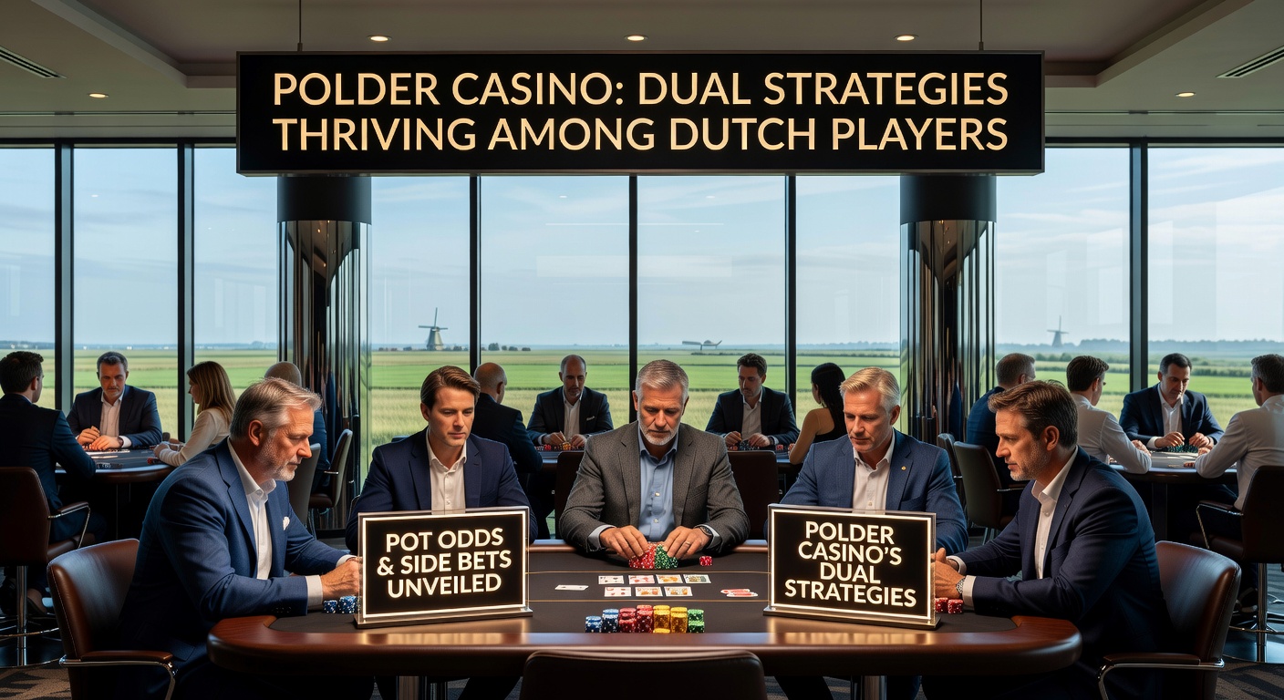 Grafische weergave van pot odds calculatie in een pokerhand bij Polder Casino, met fiches en kaarten op tafel