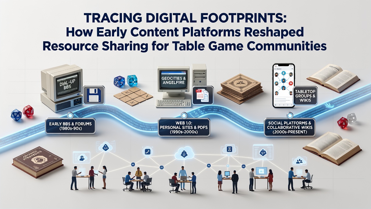Vroege online platforms waar tafelspelenthousiasten strategieën en regels uitwisselden via tekstgebaseerde forums en bulletin boards